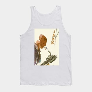 Saxophonist Jazz Poster Tank Top